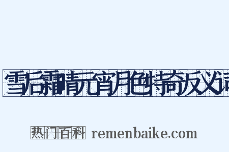 雪后霜晴元宵月色特奇反义词是什么意思的图片